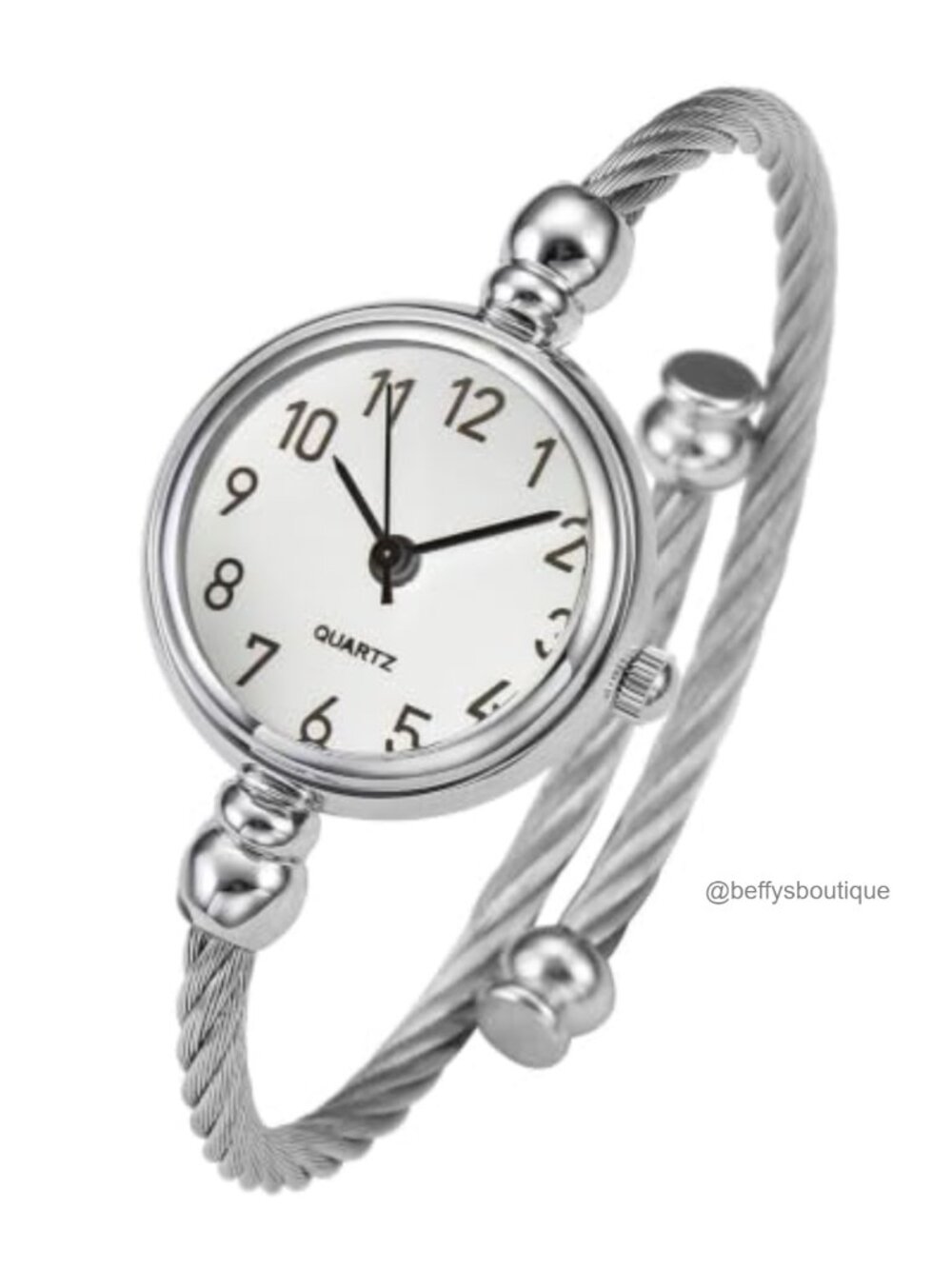 Top Plaza Women's Analog Quartz Bangle Cuff Watch Stainless Steel Bracelet